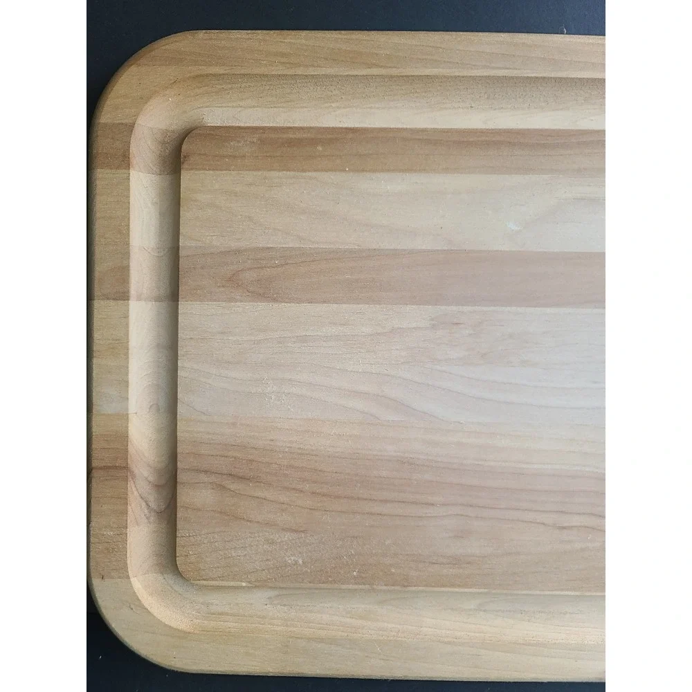 Wooden Reversible Cutting Board with Juice Groove‎ Striped Wood Grain 15.5x10.5